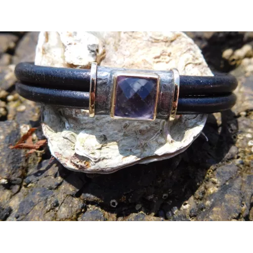 Pulsera G.Styliano plata oro amatista  - ATO7536