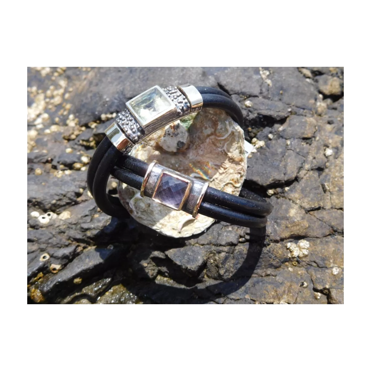 Pulsera G.Styliano plata oro amatista  - ATO7536