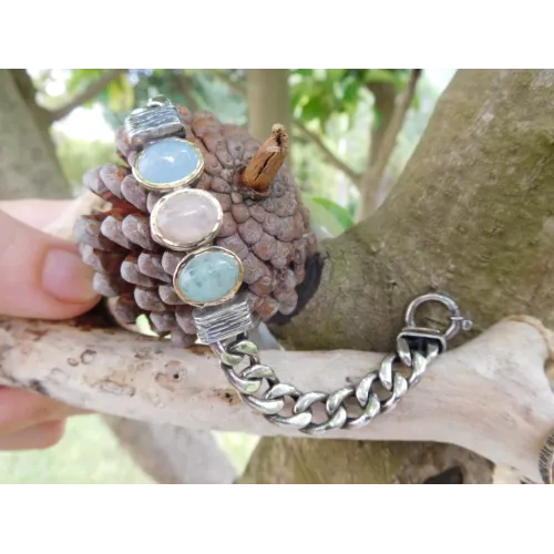 Pulsera G.Styliano plata oro berilos - PSP1322