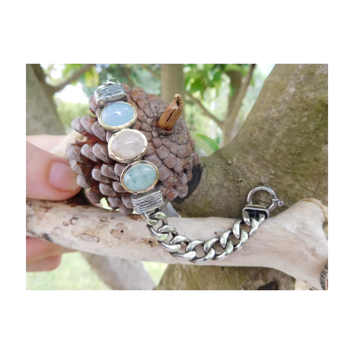 Pulsera G.Styliano plata oro berilos - PSP1322