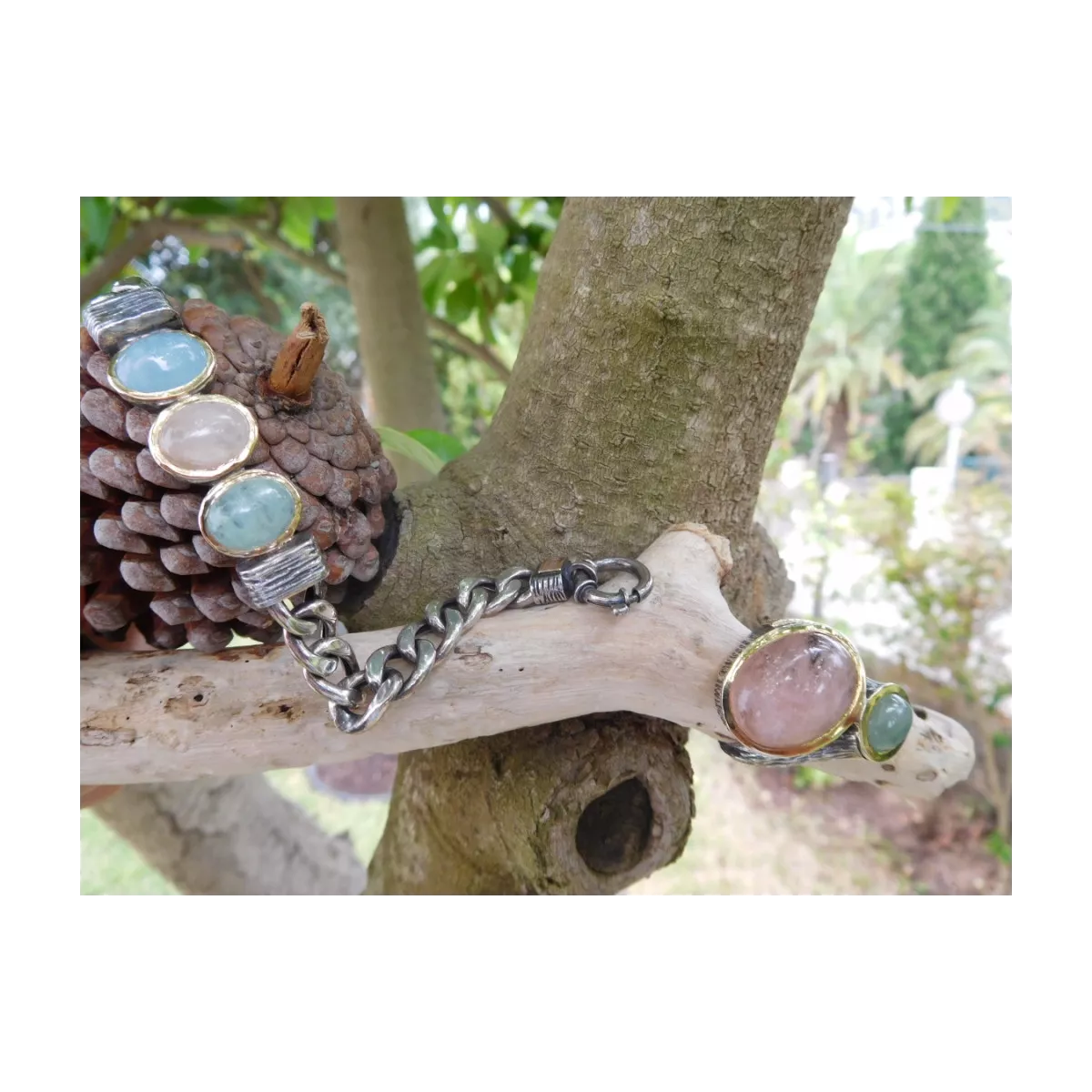 Pulsera G.Styliano plata oro berilos - PSP1322