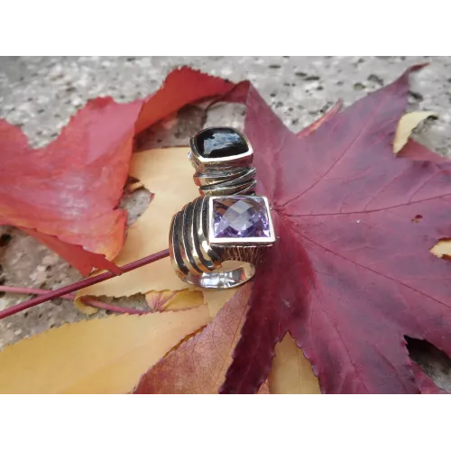 Anillo G.Styliano plata oro y amatista - ASP1583AL