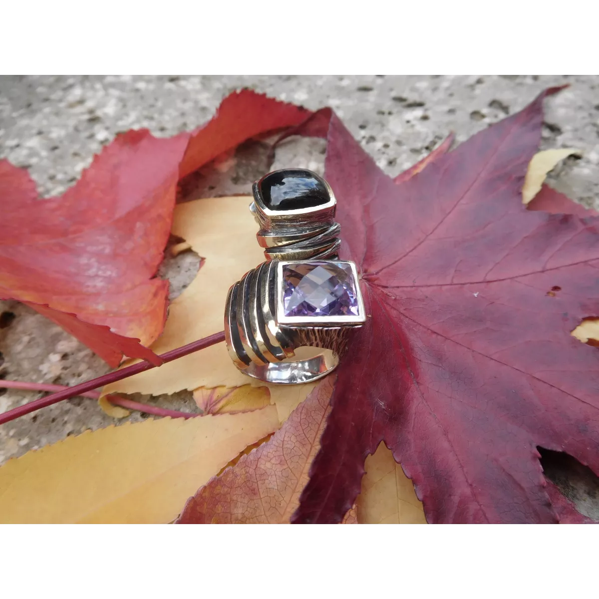 Anillo G.Styliano plata oro y amatista - ASP1583AL