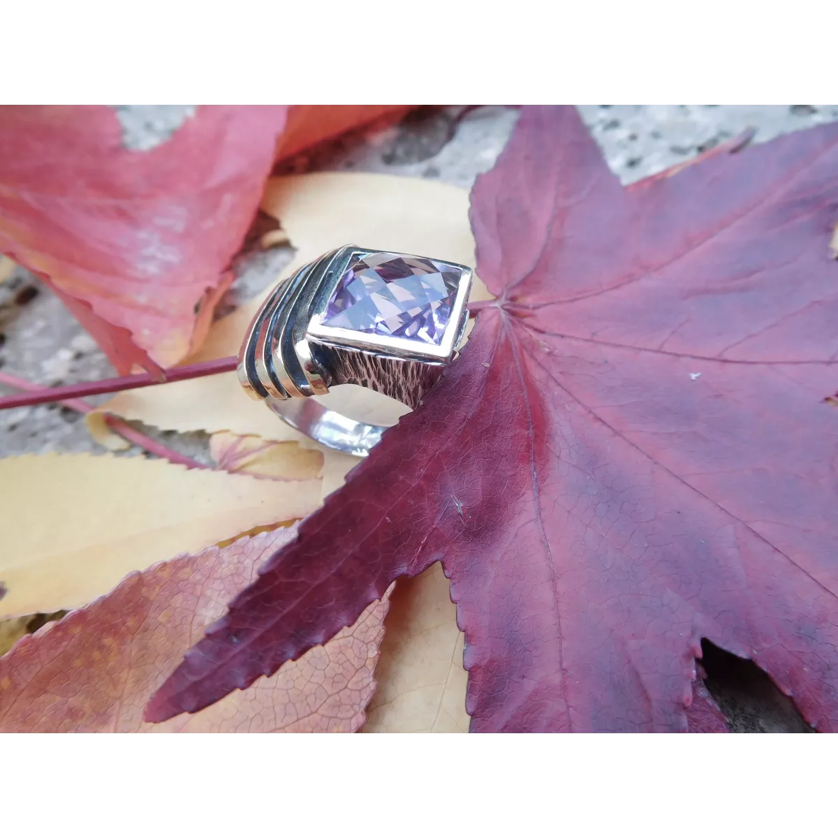 Anillo G.Styliano plata oro y amatista - ASP1583AL