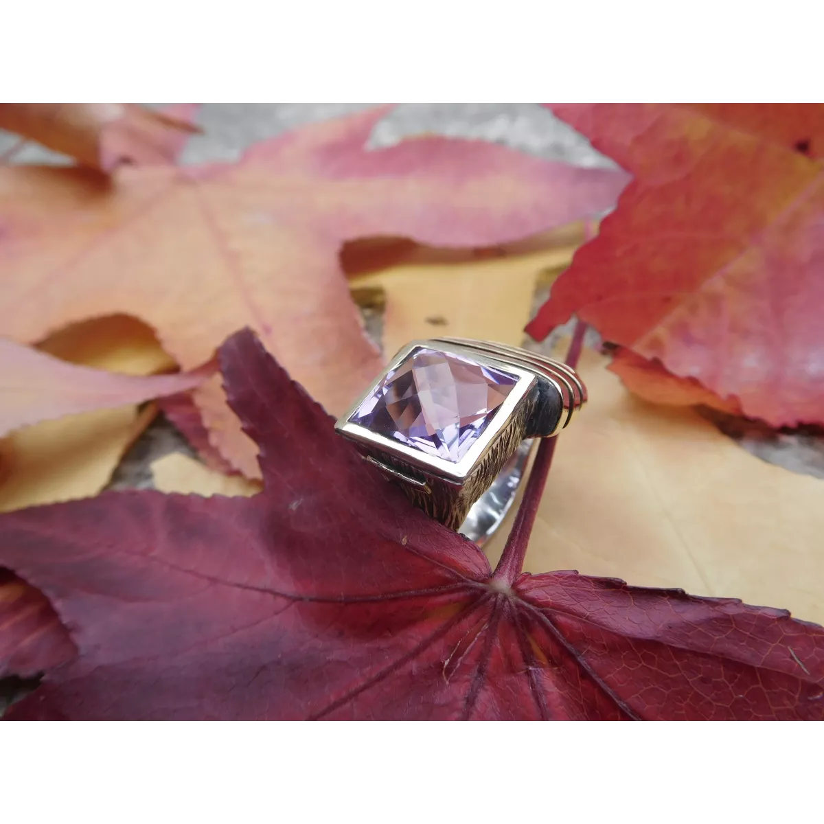 Anillo G.Styliano plata oro y amatista - ASP1583AL