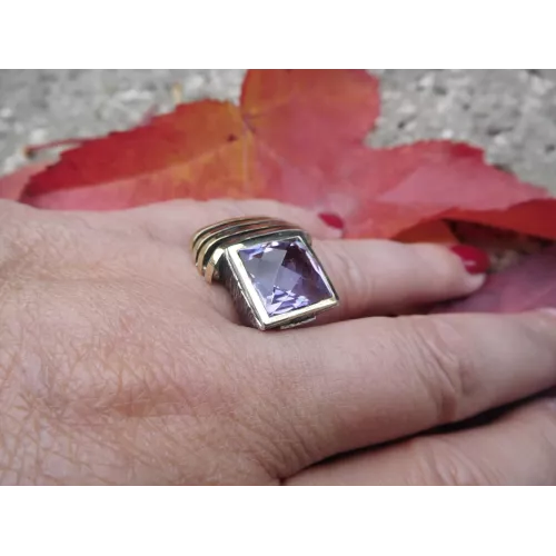 Anillo G.Styliano plata oro y amatista - ASP1583AL