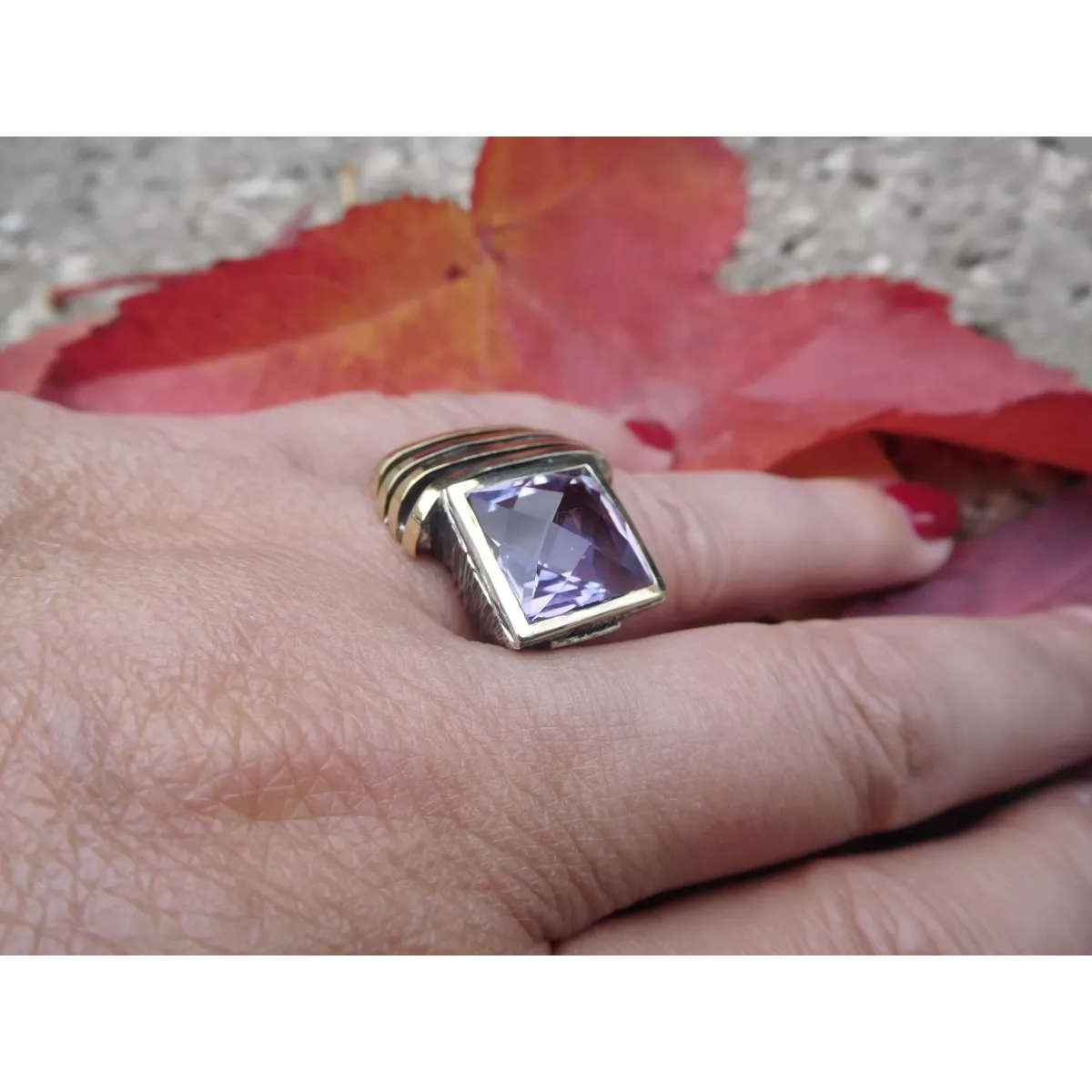 Anillo G.Styliano plata oro y amatista - ASP1583AL