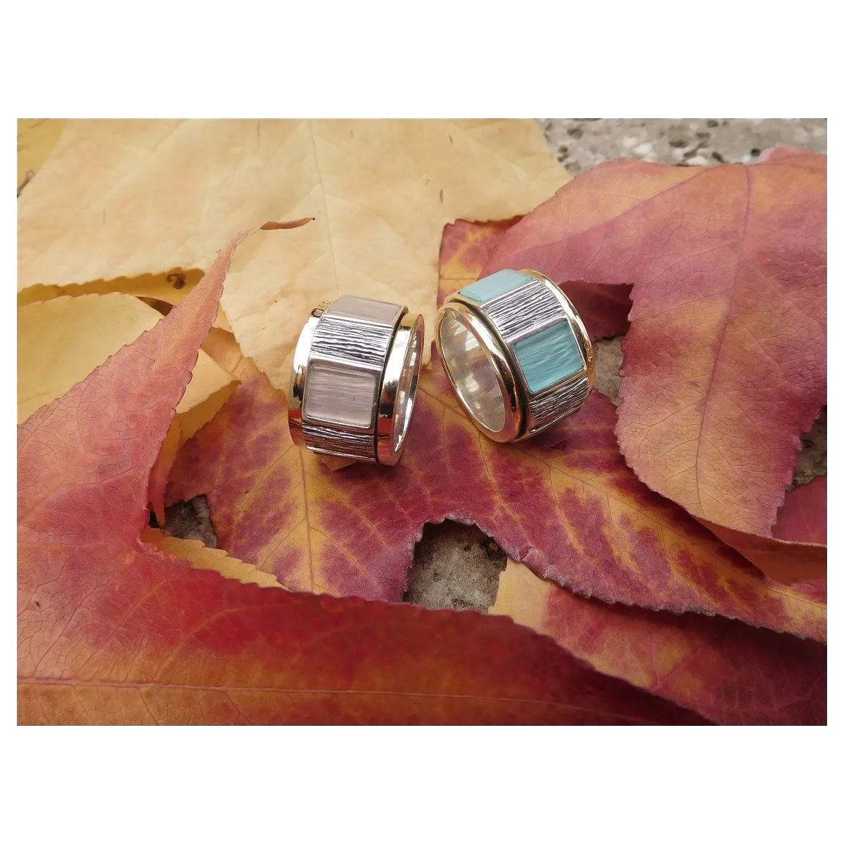 Anillo G.Styliano plata oro y cuarzo - AR229