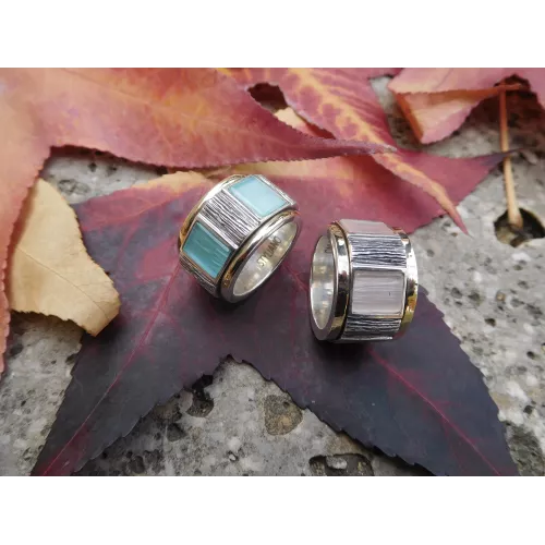 Anillo G.Styliano plata oro y cuarzo - AR229