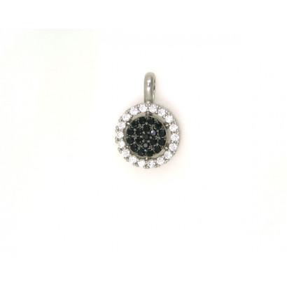 Penjoll plata zircon-zircon negre - 9371CN