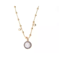 Colgante plata-cobre circon cadena 40cm - PL3120-GBL