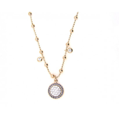 Penjoll plata -coure zircon cadena 40cm - PL3120-GBL