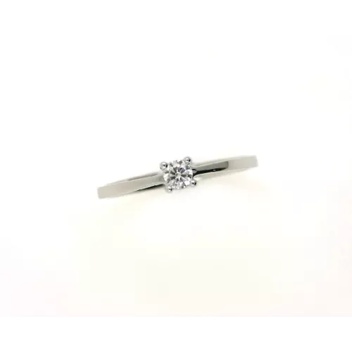Anillo oro blanco 18klts 1 brillante 0.15k medida 15 - D415412