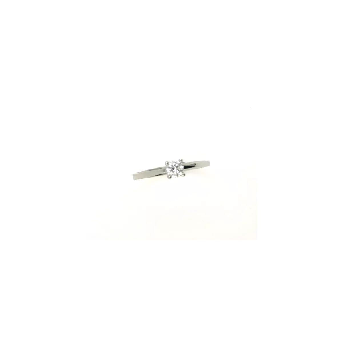 Anillo oro blanco 18klts 1 brillante 0.25k medida 15 - 415612M