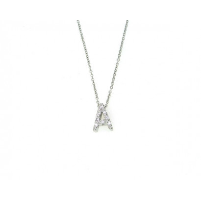 Penjoll or blanc 18k inicial A briillants 0.04k - P7948LWA