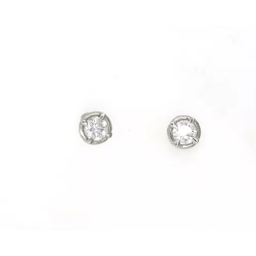 Pendientes oro blanco boton bri-0.33k - V-2791/P/17