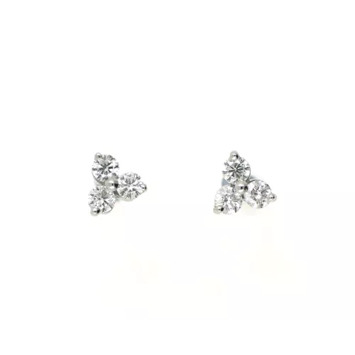 Pendientes oro blanco 18kltes 6brill-0.36k - V-3201/P/G