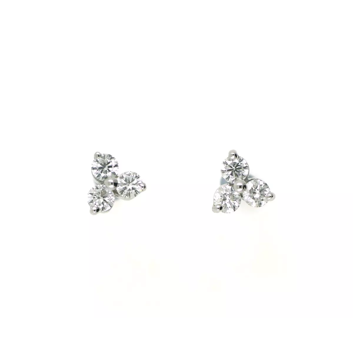 Pendientes oro blanco 18kltes 6brill-0.36k - V-3201/P/G