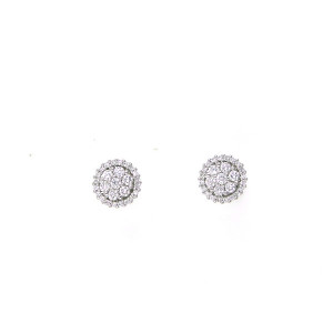 Pendientes oro blanco brillantes 0,50k - 340122