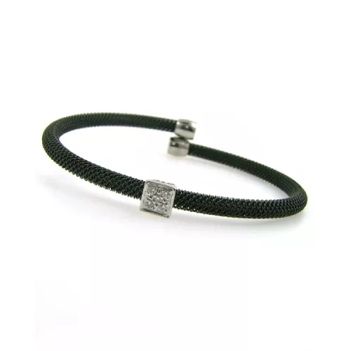 Polsera or blanc 18k brill. 0.08k acer - V-3114