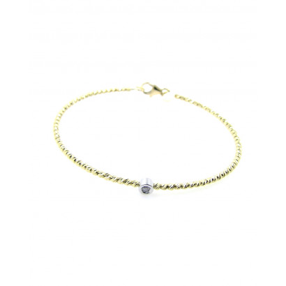Pulsera oro amarillo-blanco 18k brillantes 0,03k - 05-152263A