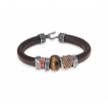 Polsera Platadepalo plata bronze cuir - MB086X T/23