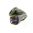 Anillo G.Styliano plata oro amatista cuarzo golden - ASP920 Anillo G.Styliano plata oro amatista cuarzo golden - ASP920