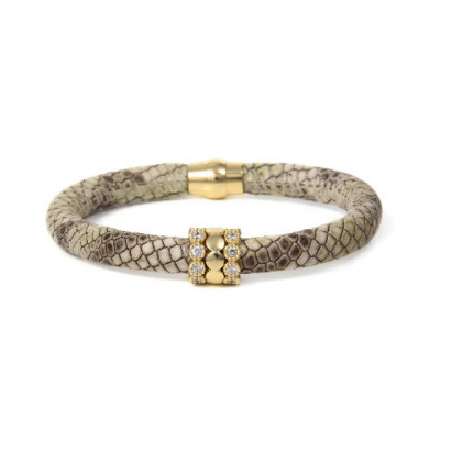 Polsera luca lorenzini pell plata-xapat 20cm iman - BRB194-3