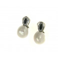 Pendientes plata perla circon - BRU1049MO Pendientes plata perla circon - BRU1049MO