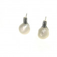 Pendientes plata zircon y perla barroca - BRU1050BO