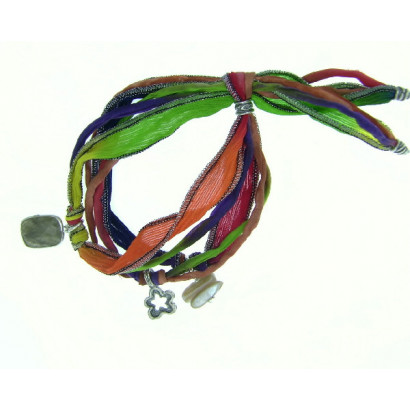 Pulsera plata sedas cuarzo - BRU1059