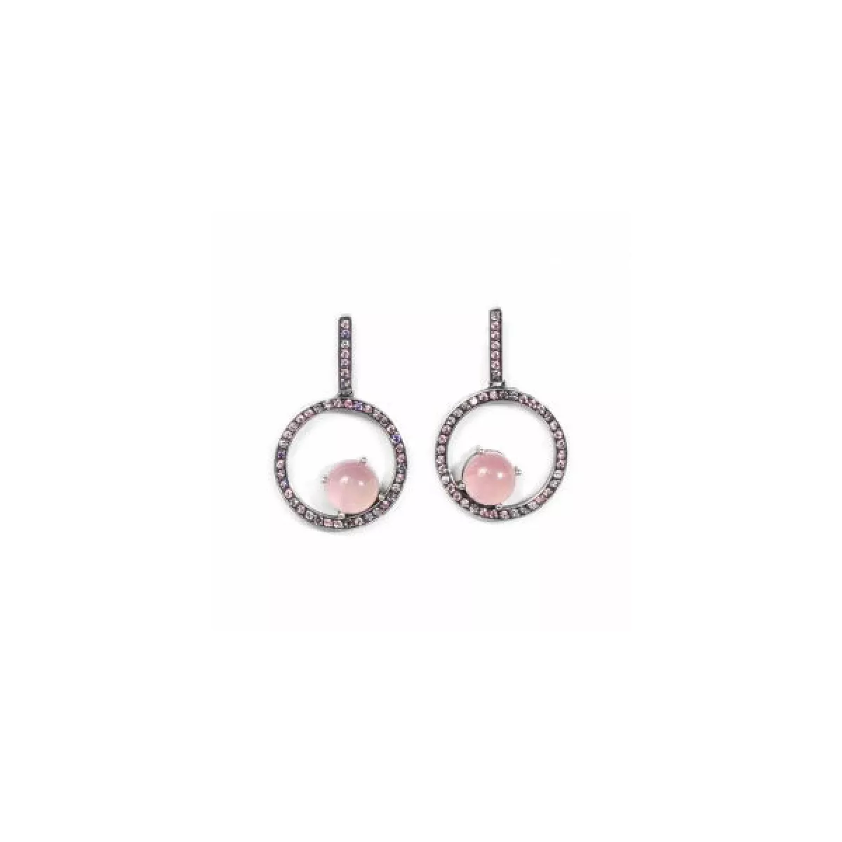 Pendientes plata la bruixeta circon cuarzo rosa - BRU1516PEZ