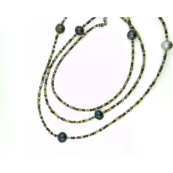 Collar plata la bruixeta espinelas perlas 110cm - BRU30168