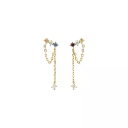 Pendientes Pdpaola Five Mana plata baño oro 18k - AR01-297-U