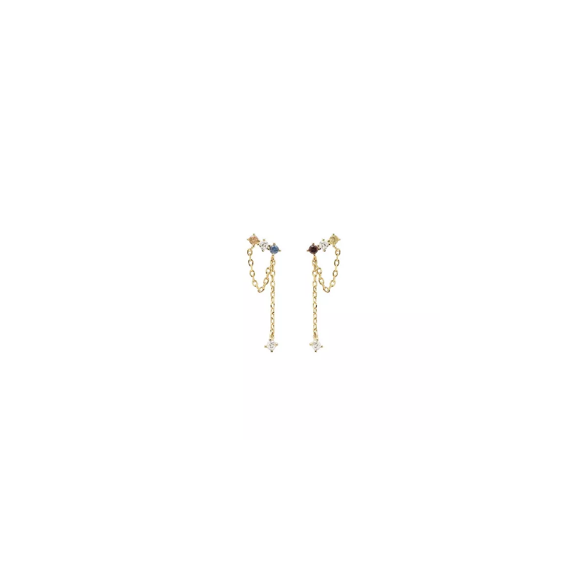 Pendientes Pdpaola Five Mana plata baño oro 18k - AR01-297-U