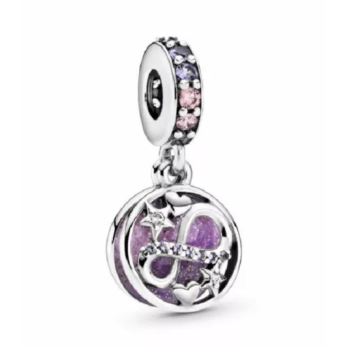 Charm Pandora plata infinito esmalte lila  - 798829C01