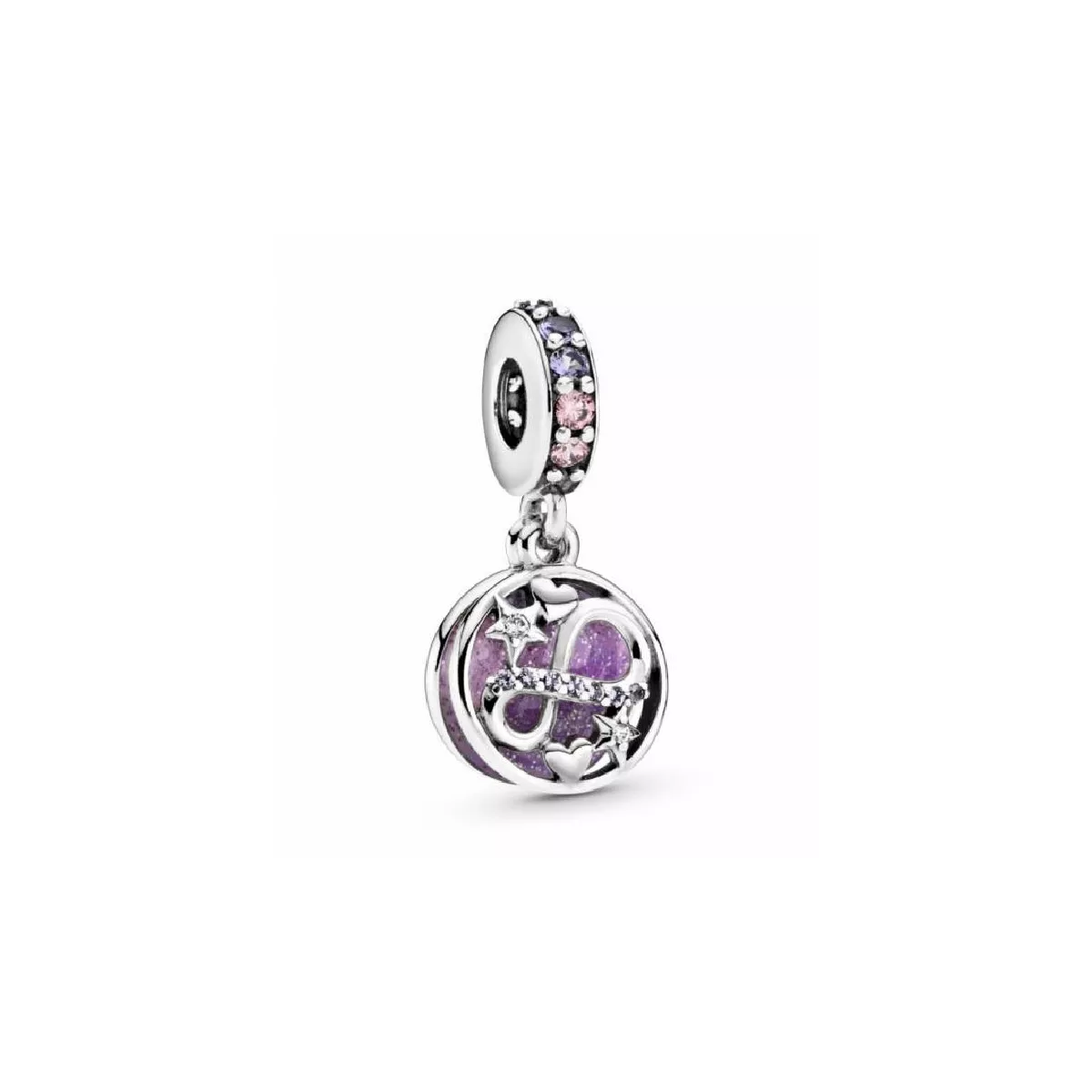 Charm Pandora plata infinito esmalte lila  - 798829C01