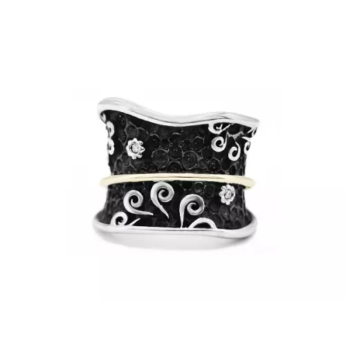 Anillo Bohemme plata y oro amarillo 18k - 5BHX011R15