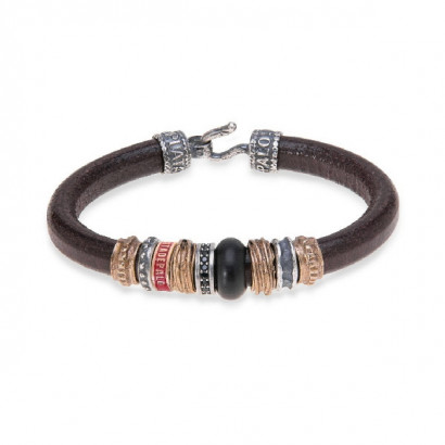Polsera Platadepalo plata bronze i cuir - MB091X T/21