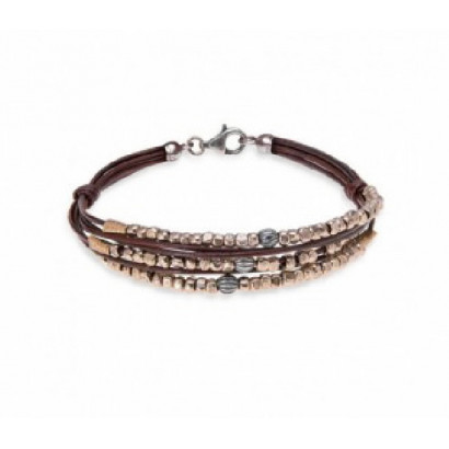 Polsera Platadepalo plata bronce i cuir - WB192X T/19
