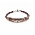 Polsera Platadepalo plata bronce i cuir - WB192X T/19 Polsera Platadepalo plata bronce i cuir - WB192X T/19
