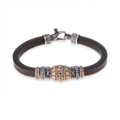 Polsera Platadepalo plata bronze cuir - WB200X T/19