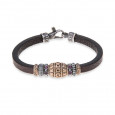 Pulsera Platadepalo plata bronce cuero - WB200X T/19
