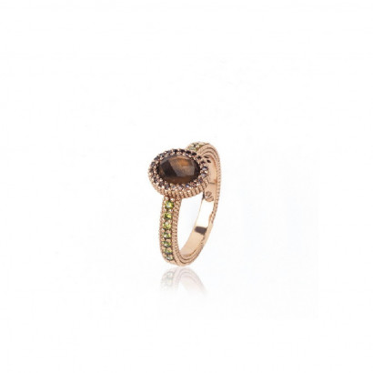 Anell Sunfield plata rose quars fume oval - AN062462/2/12