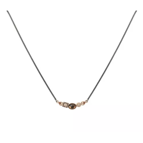 Collar sunfield plata ennegrecida y rose - CL060945