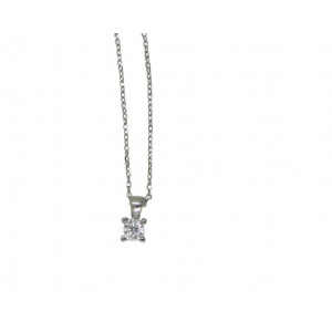 Colgante oro blanco y brillante 0.20k - 383232