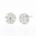 Pendientes oro blanco brillantes roseton - E4644MW0