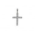 Colgante oro blanco cruz brillantes 0,28k - B54