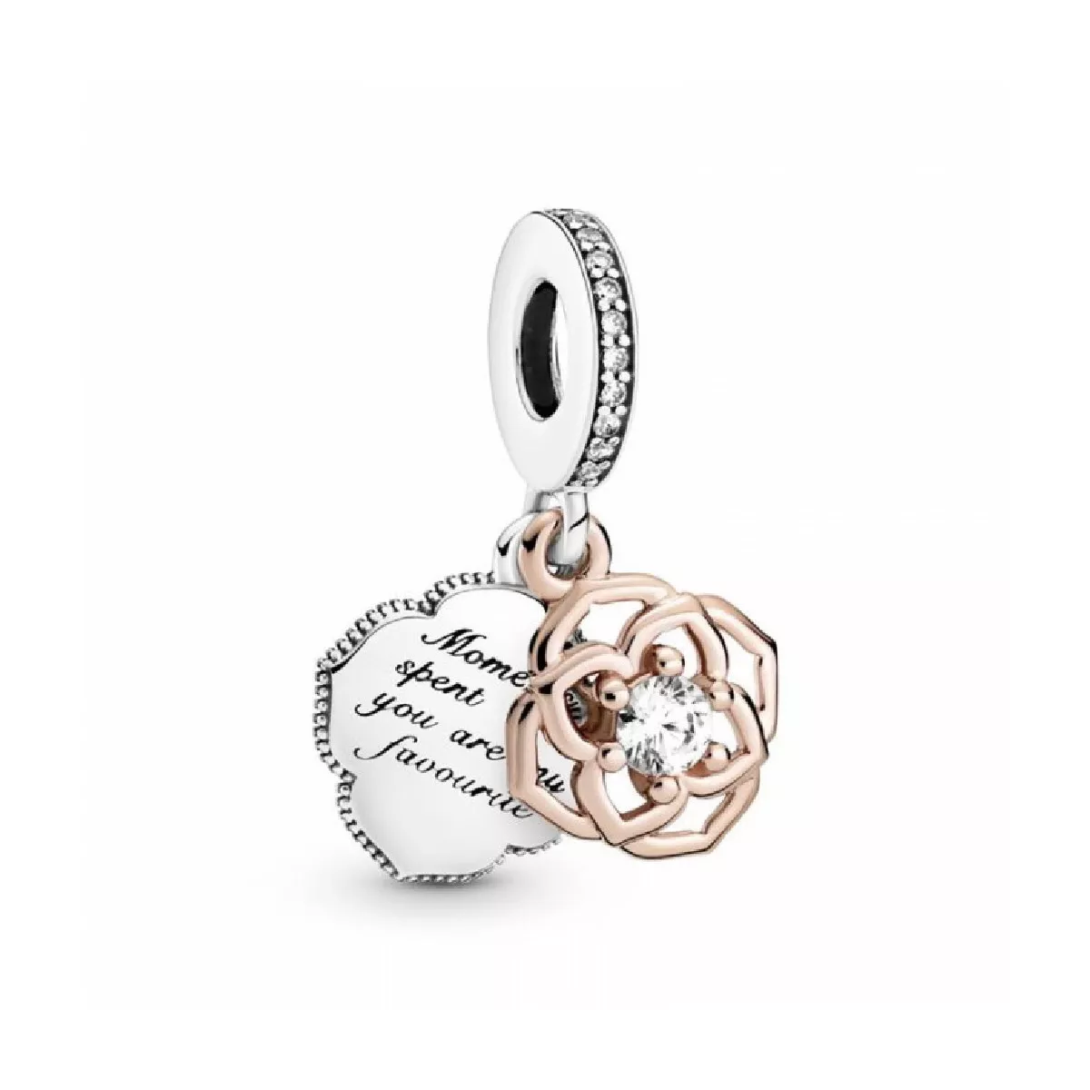 Charm Pandora plata i rose zircon - 789373C01