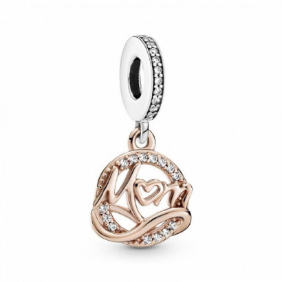 Charm Pandora plata i rose zircon Mom - 789374C01